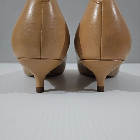 Sam Edelman Franci Pointed Toe Pump Kitten Heel Luxe Tan Leather Size 9.5 NWOT - Picture 6 of 13